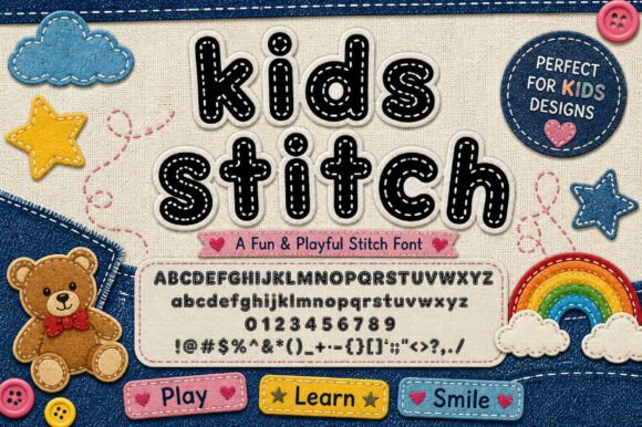 Discover Kids Stitch: A Font with Heart and Handmade Charm